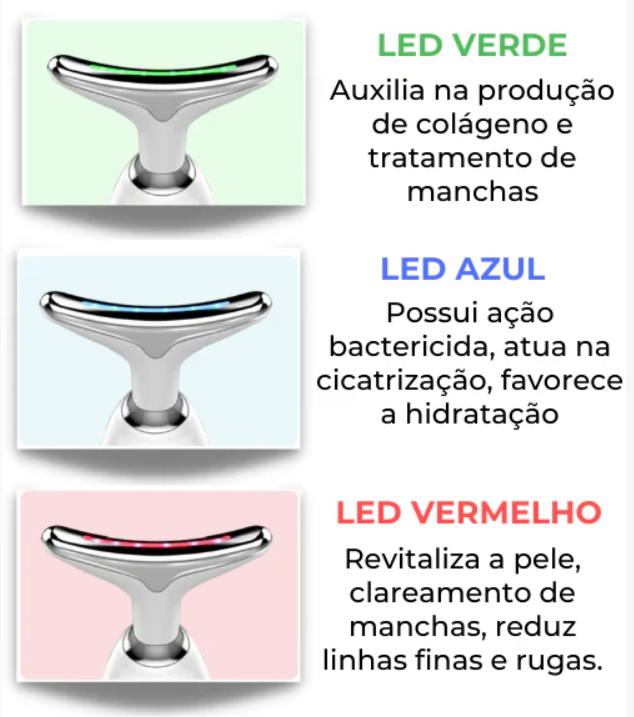 Rejuvenescedor para rosto + pescoço + colo - GlowPro Led 2.0 - [Cuidando com Carinho]