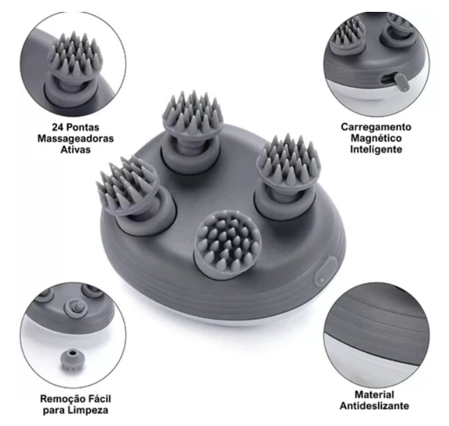 Massageador Elétrico para Couro Cabeludo - Renova HairPro - [Revitalize e Relaxe]