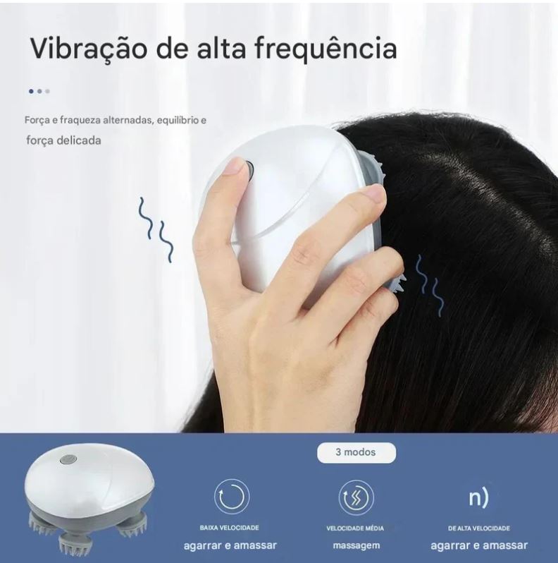 Massageador Elétrico para Couro Cabeludo - Renova HairPro - [Revitalize e Relaxe]