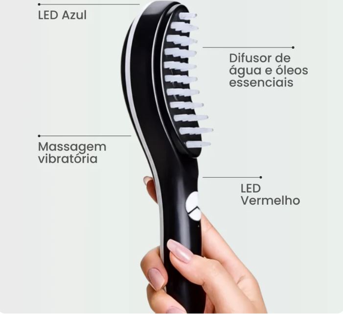 Escova LED Cuidado Capilar 4 em 1 - HairGlow Pro™ [Seu Cabelo Cuidado com Carinho]