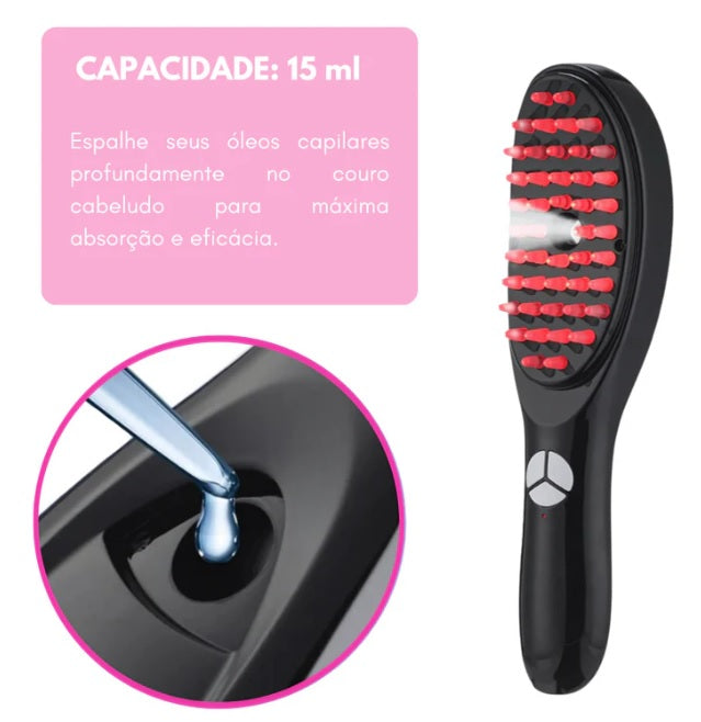 Escova LED Cuidado Capilar 4 em 1 - HairGlow Pro™ [Seu Cabelo Cuidado com Carinho]