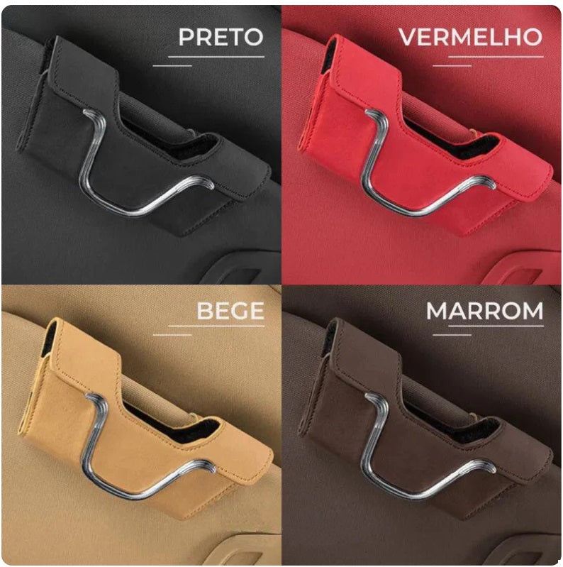 Porta Óculos Automotivo com Aba Magnética  LuxHold™ [Sofisticação e Segurança]