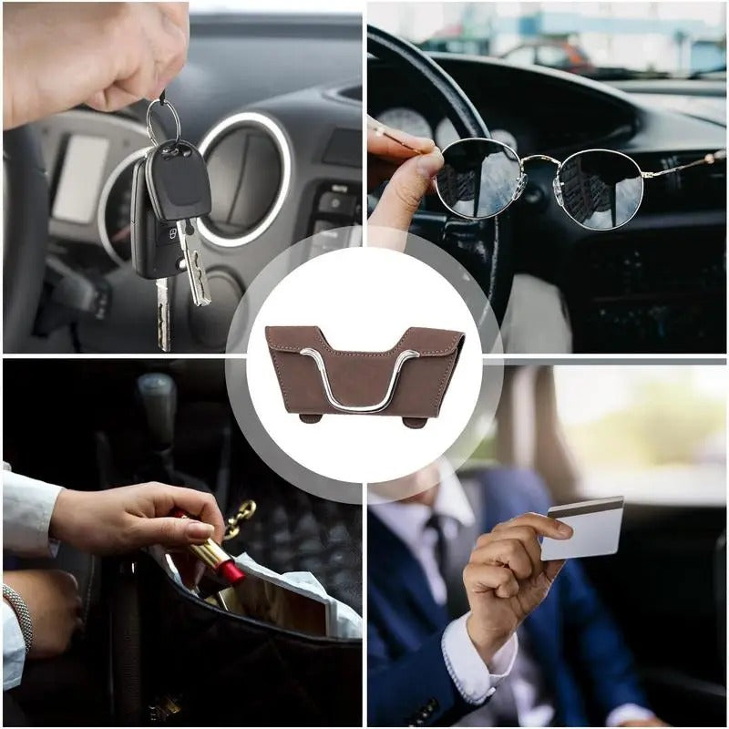 Porta Óculos Automotivo com Aba Magnética  LuxHold™ [Sofisticação e Segurança]